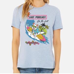 Last Podcast on the Left Puffin Surf Dog Graphic Tee Light Blue Size 3XL